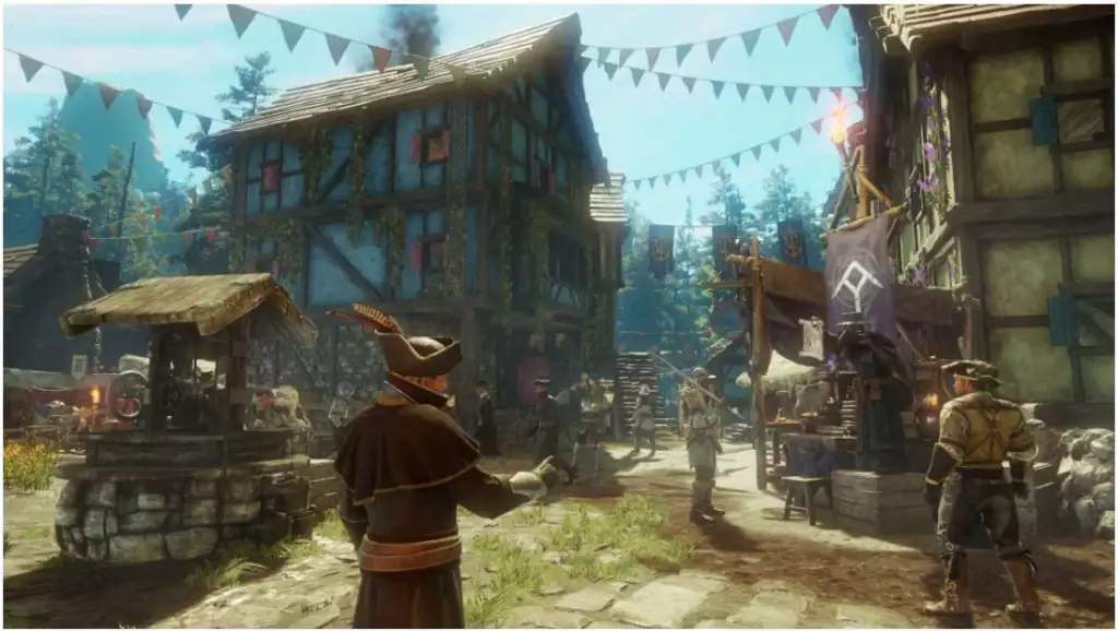 Settlements hold the stations for players to craft items like arrows in New World mmo