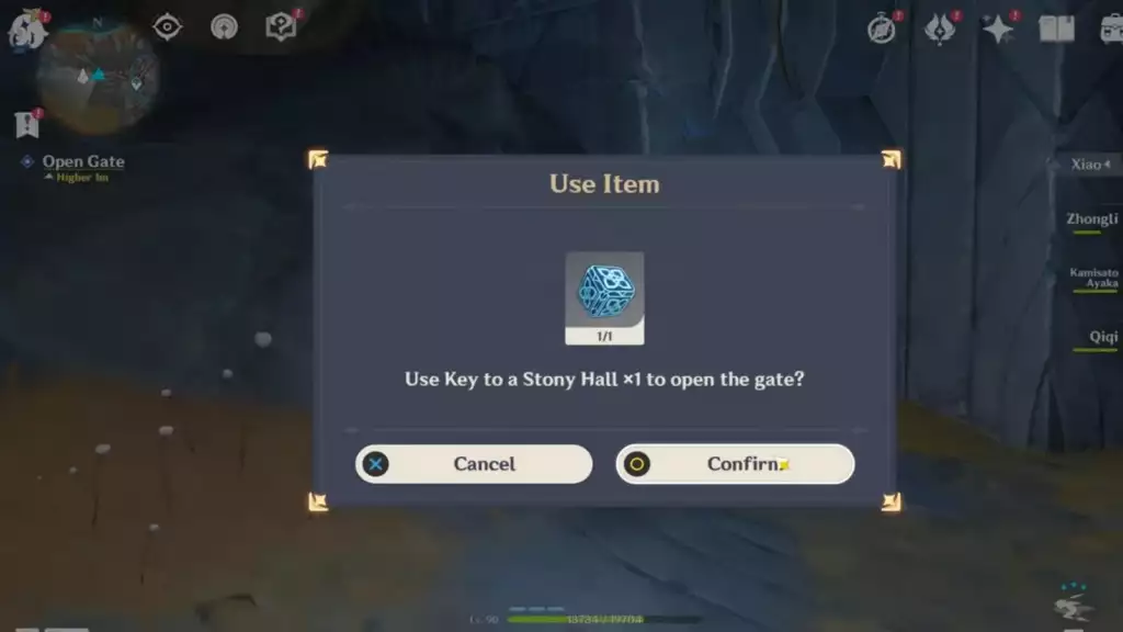 Use Curious Cube (Key to a Stony Hall) to open the gate.