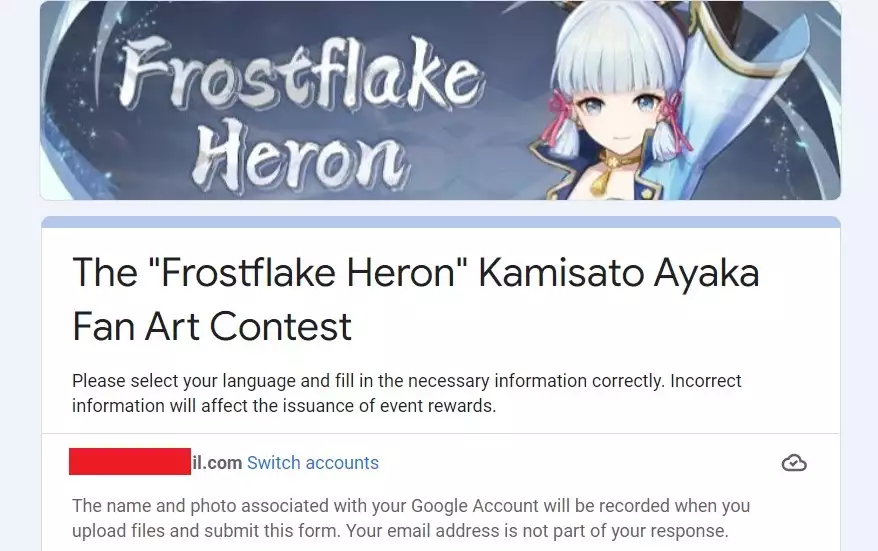 Genshin Impact fan art contest Kamisato Ayato Frostflake Heron how to join win prizes primogems enter social media hoyoverse