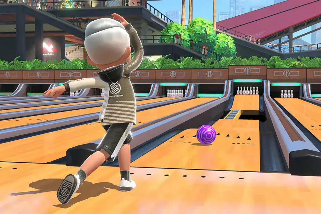 Nintendo Switch Sports Bowling practice
