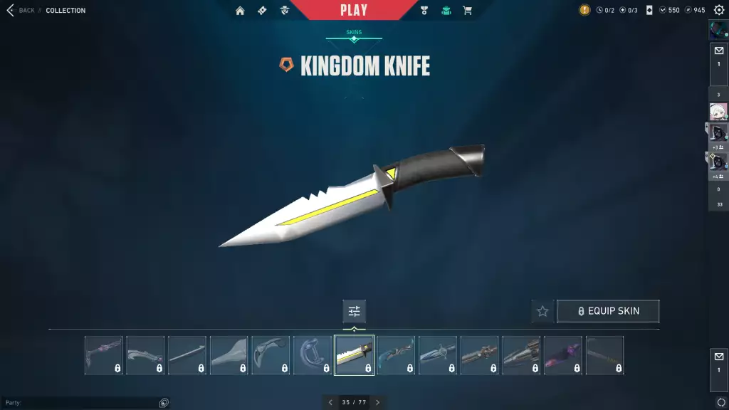 Kingdom Knife in Valorant.