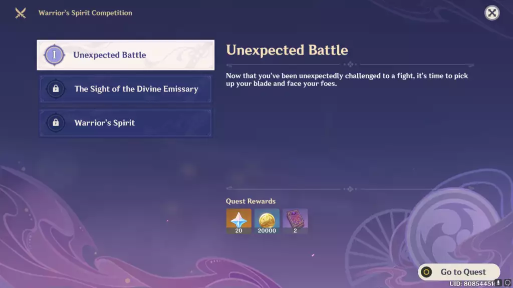 Complete Unexpected Battle quest in Warrior's Spirit event. 