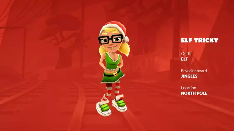 Rarest skins in Subway Surfers Elf Tricky Available in the Festive Event