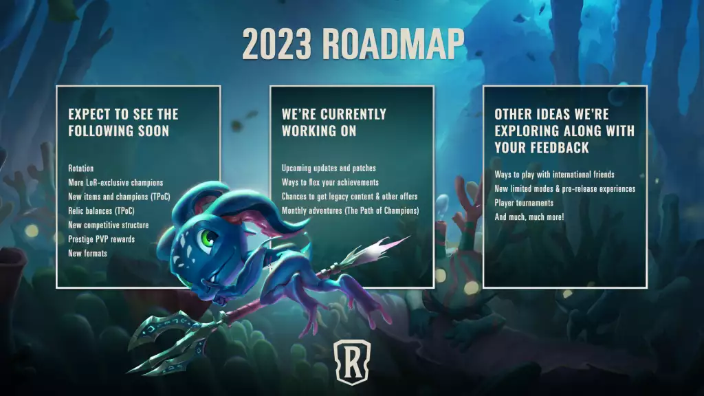 Legends of Runeterra 2023 roadmap. 