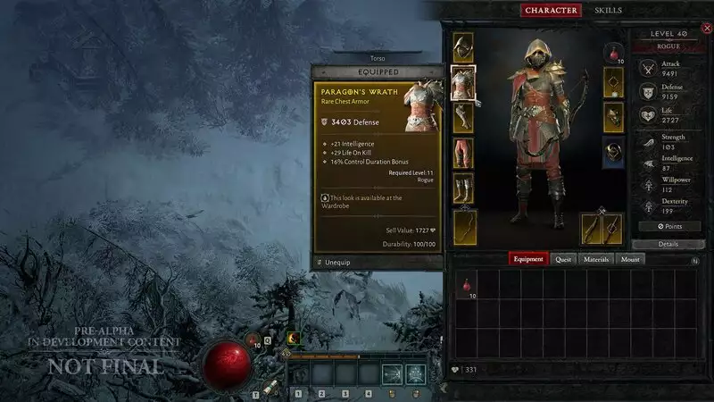 Diablo 4 Occultist Chức năng trang bị bùa mê quay lại khía cạnh