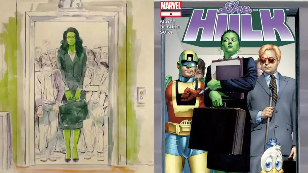 she hulk attorney at law guide easter eggs references callbacks she hulk #8 cover art end credit sequence matt murdock