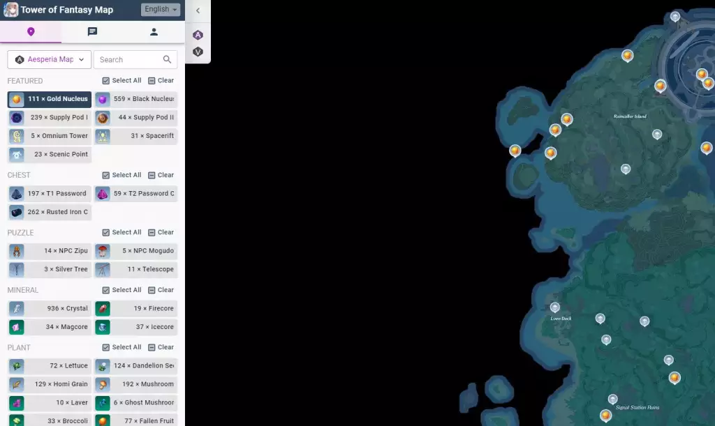 Here’s a look at the Tower of Fantasy Interactive Map and its UI. 