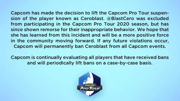 Capcom unbans ceroblast