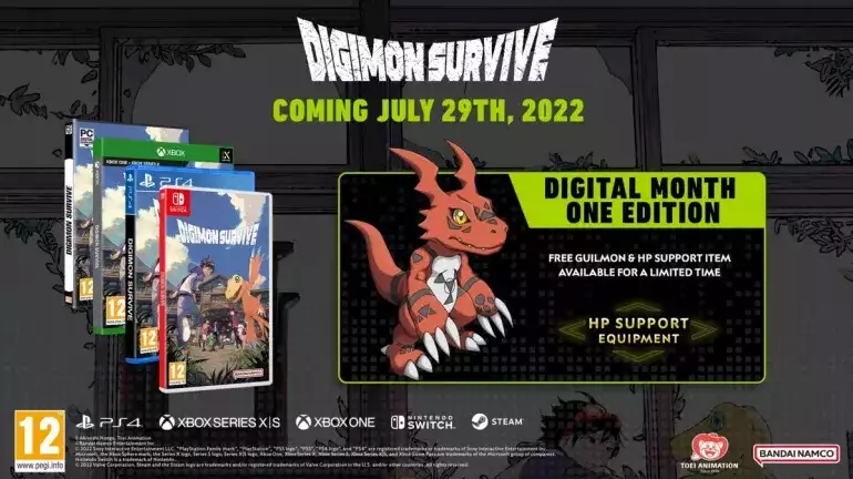 digimon survive guilmon unlock early download how to physical edition digital how to get fire type PC xbox nintendo playstation