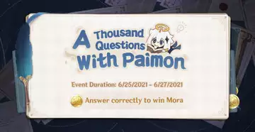 Genshin Impact Thousand Questions with Paimon Quiz: Schedule, how to participate, free Mora