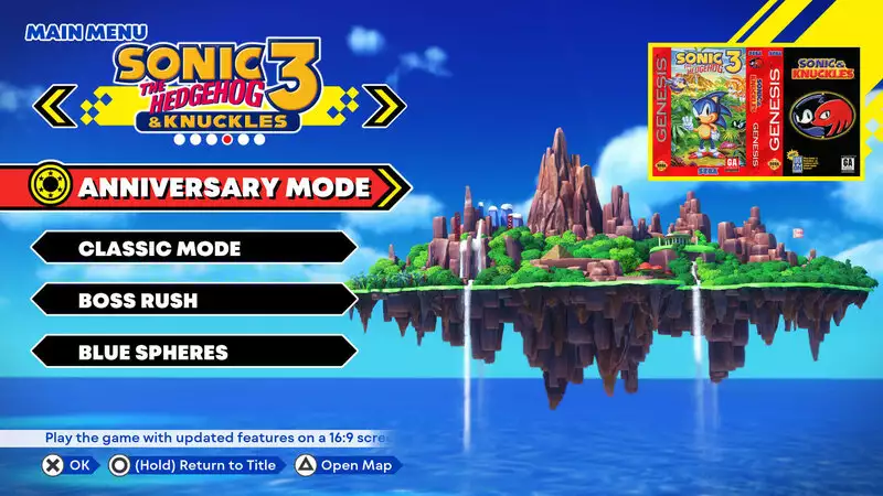Sonic Origins Modes Anniversary and Classic differences Main two modes