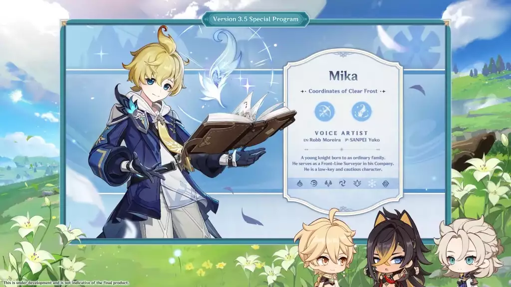Mika will debut as 4-star playable character in the next update