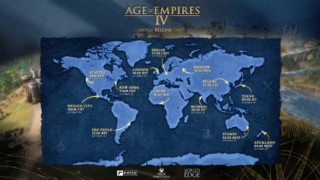 Age of Empires 4 launch times across the world