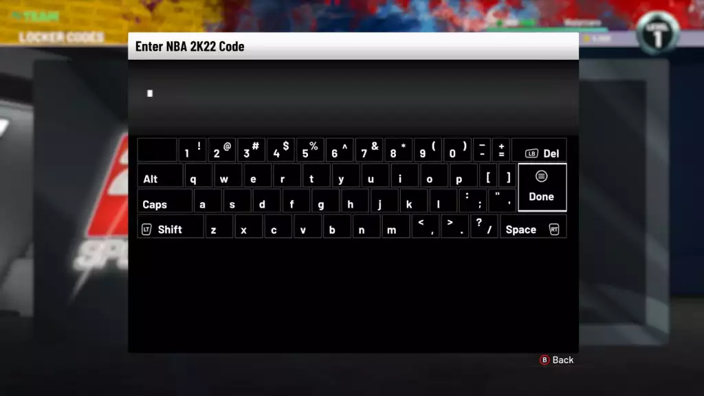 NBA 2K22 MyTeam Locker Codes Screen 
