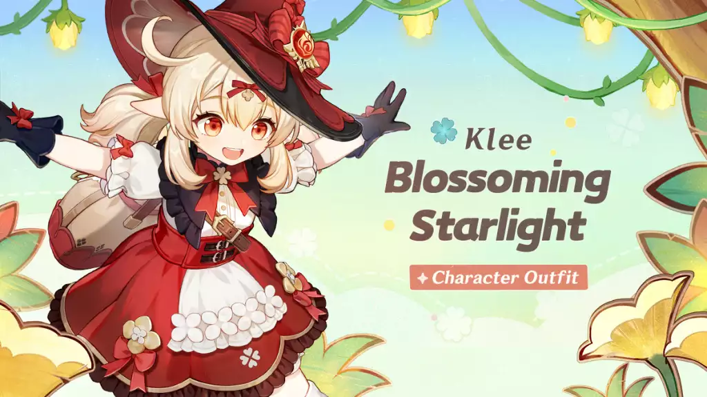 Klee Outfit Blossoming Starlight in Genshin Impact. 