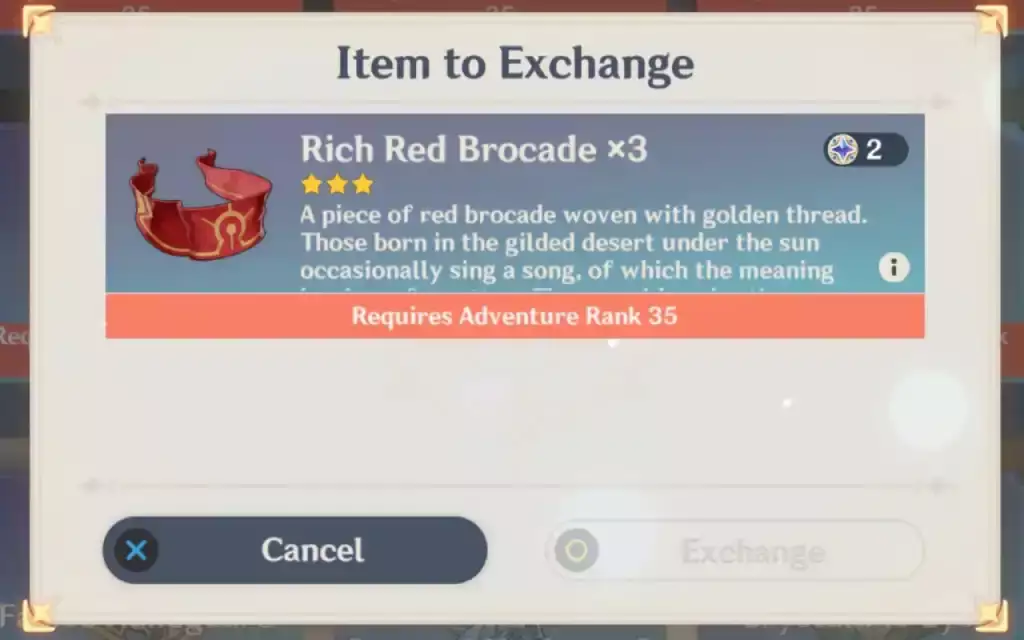 Rich Red Brocade farming guide