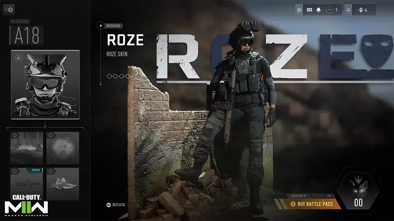 Blackout Roze operator skin how to unlock get battle pass sector warzone 2 modern warfare 2 season 01