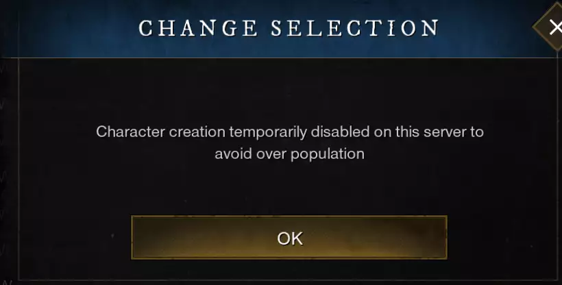 How to fix New World Character Creation disabled error