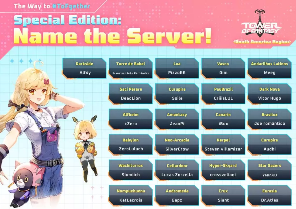 South America servers in Tower of Fantasy. 