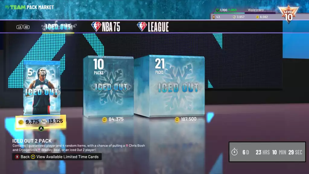 NBA 2K22 Iced Out Pack Market 