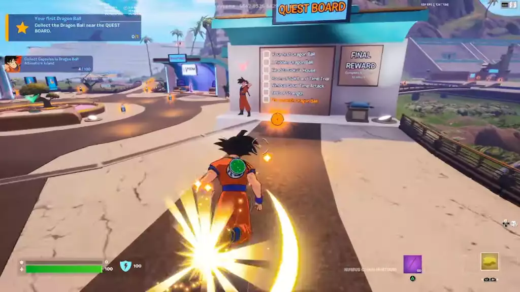 First Dragon Ball location in Fortnite