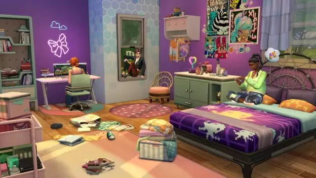 the sims 4 high school years expansion pack dlc decorate bedroom sleepover