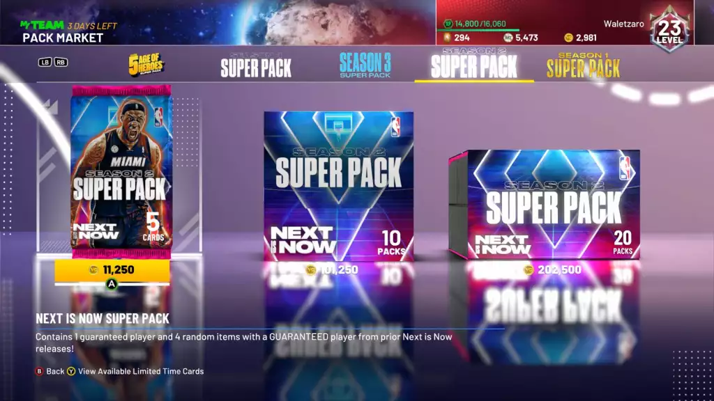 NBA 2K21 Next is Now Super Pack Market 