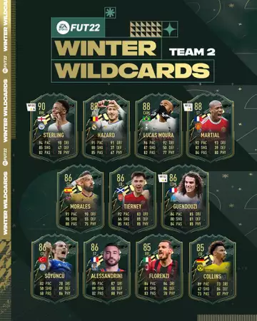FIFA 22 Winter Wildcards Team 2 ft. Sterling, Hazard, Lucas Moura, more
