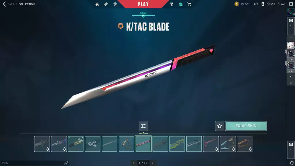 K/TAC Blade Skin in Valorant.