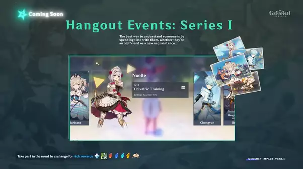 Genshin Impact 1.4: Hangout Events
