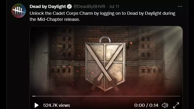 Dead by Daylight Cadet Corps charm 