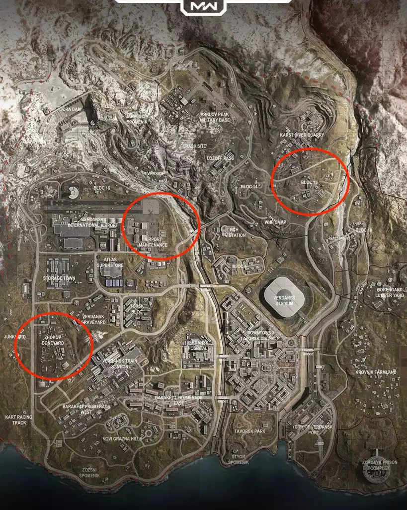 Call of Duty: Warzone season 6 bunker locations map guide