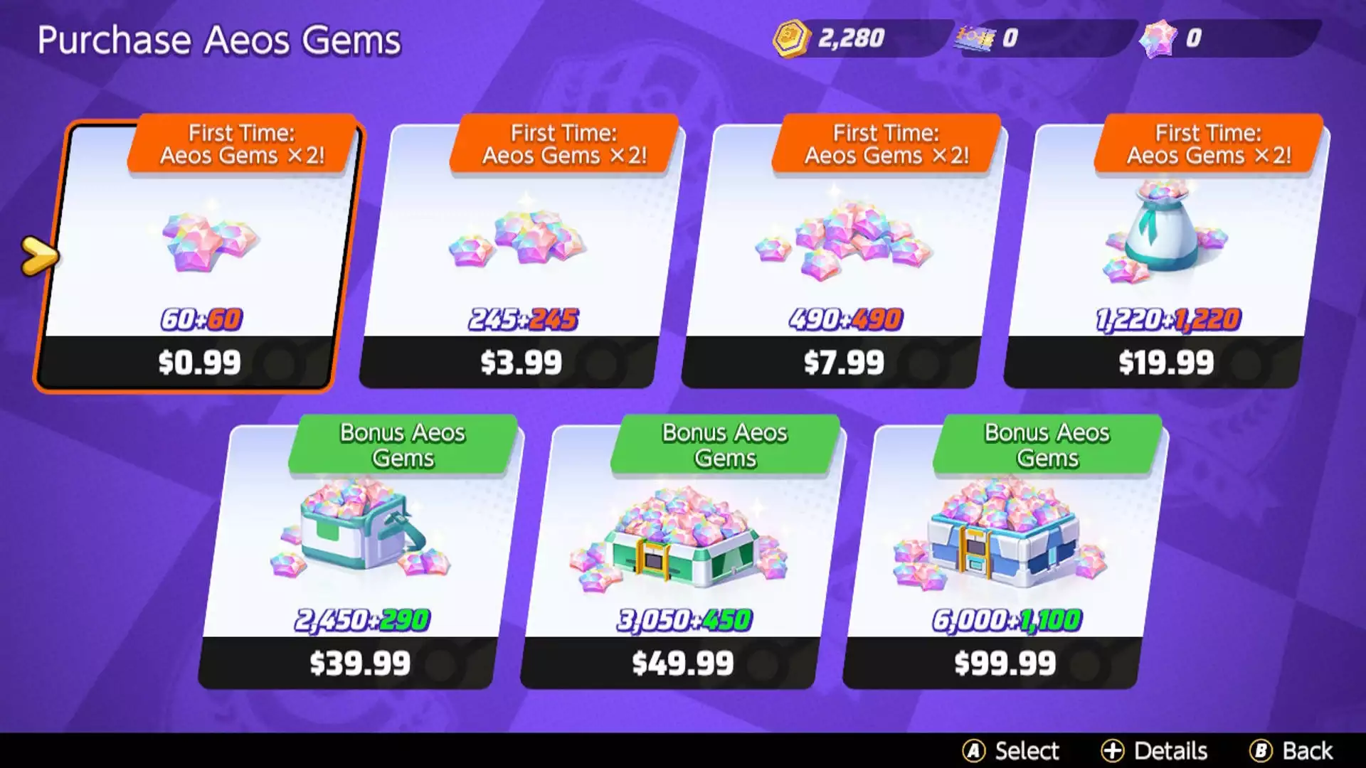 Pokémon Unite current Aeon Gems prices
