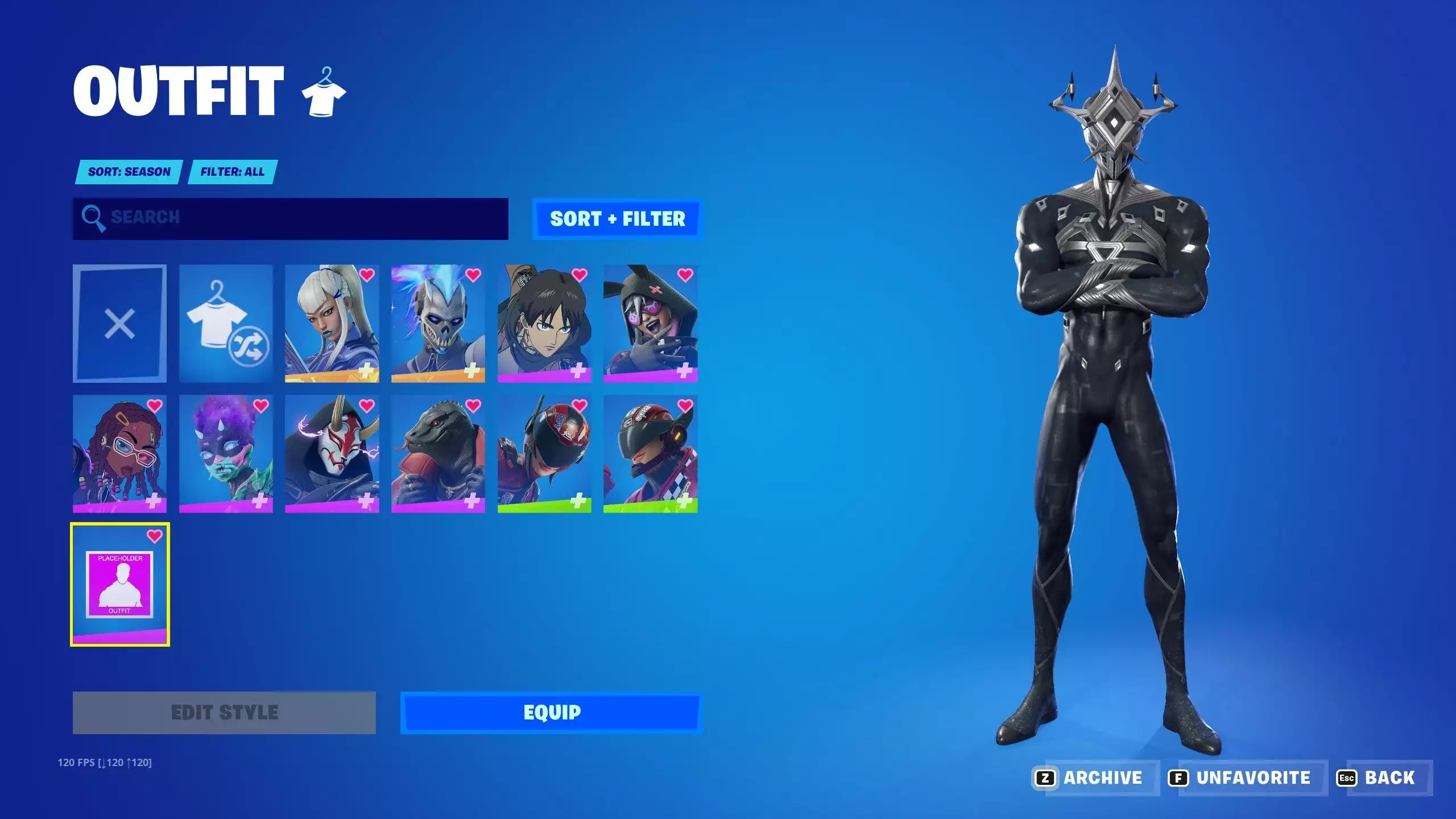 Triarch Nox outfit in Fortnite's shop