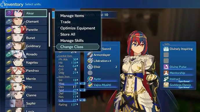 How to change classes in Fire Emblem Engage