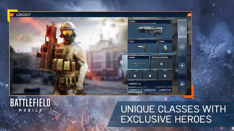 Battlefield Mobile pre-register how to gameplay details destruction classes loadouts maps game modes images screenshots