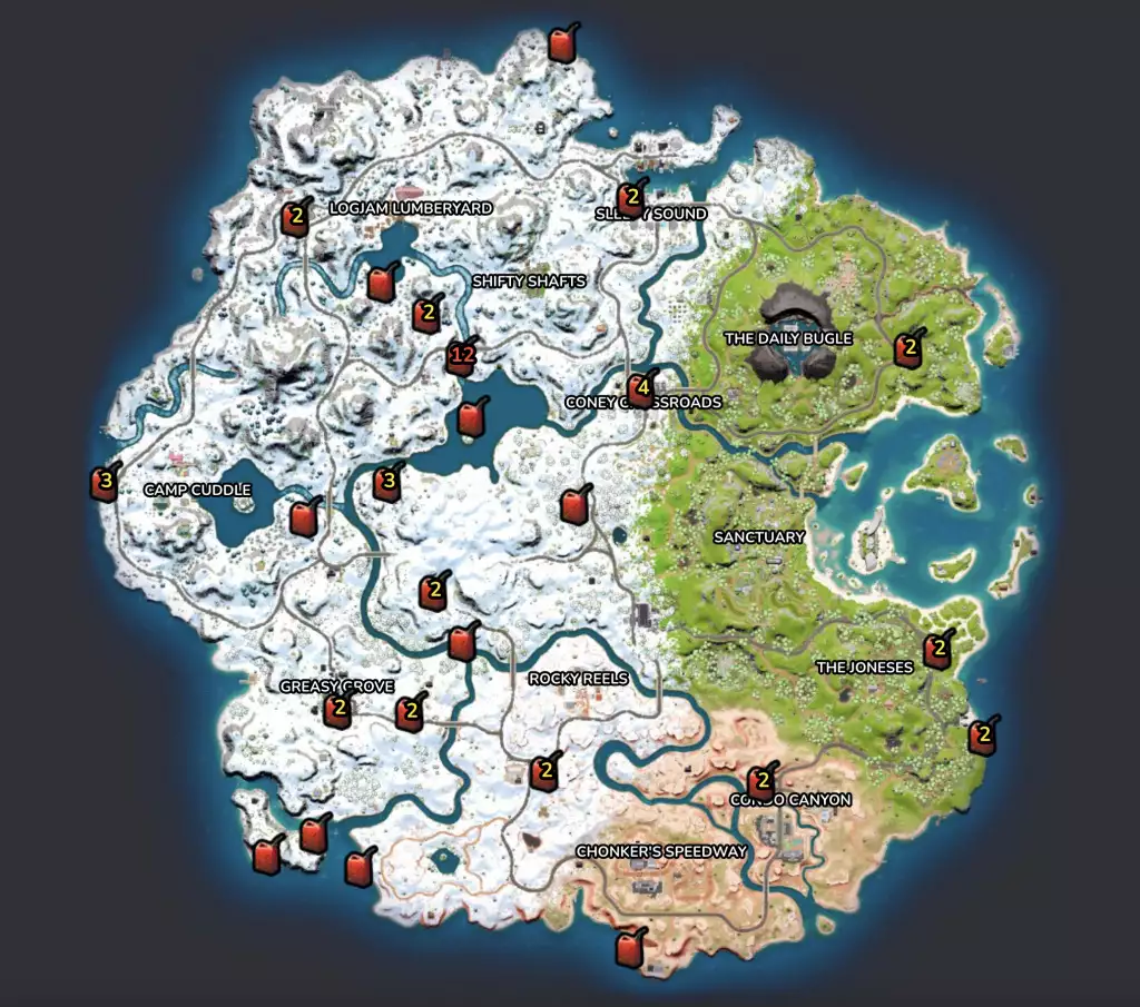 Fortnite gas can locations Chapter 3 Season 1