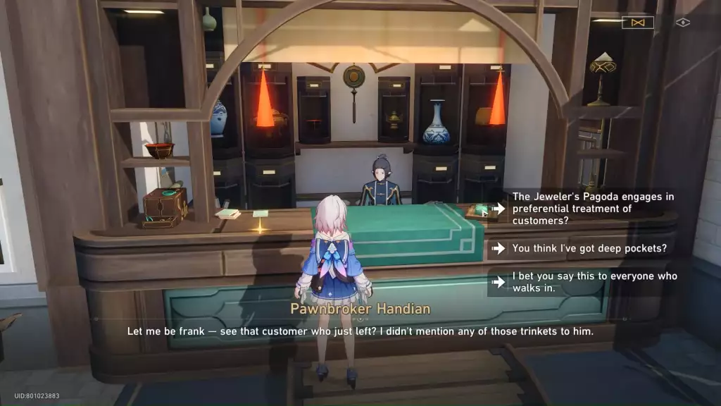 Take Pawnbroker Handian's Testimony. (Picture: HoYoverse/Game Guides Channel)