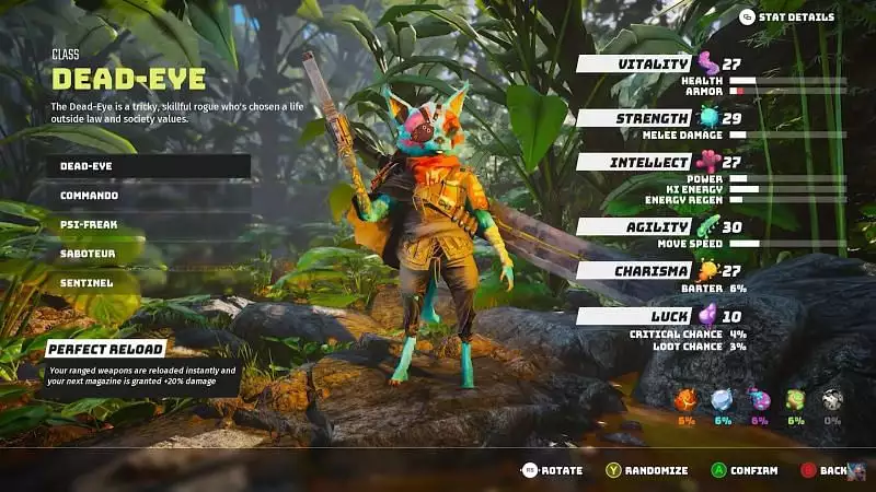 Biomutant Dead-Eye best build guide Breed, attributes, perks, weapons, more