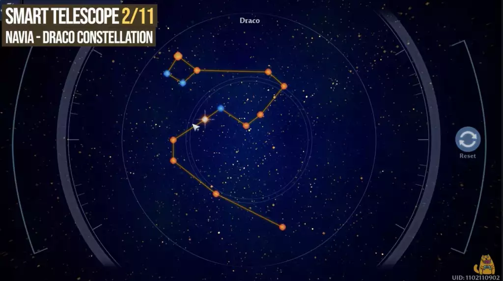 Tower of Fantasy Navia Draco Constellation Smart Telescope Puzzle Riešenie