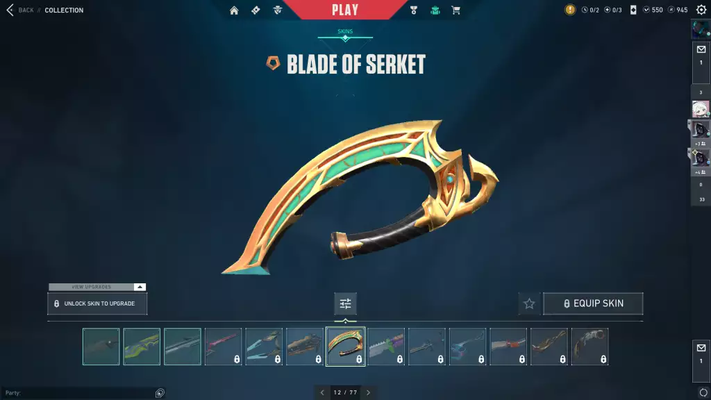 Blade of Serket Skin in Valorant.
