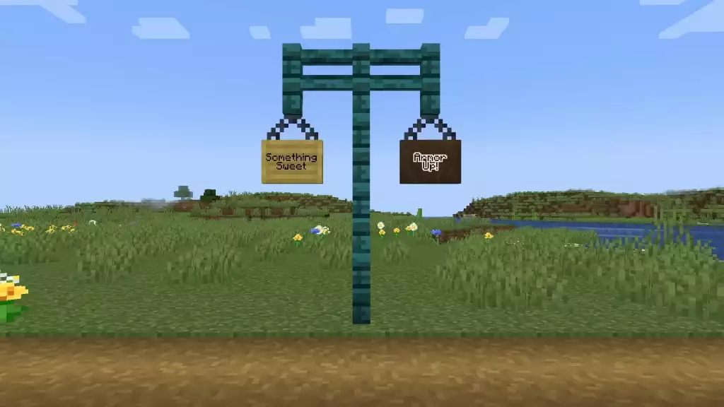 Hanging Signs in Minecraft 1.20 update. 