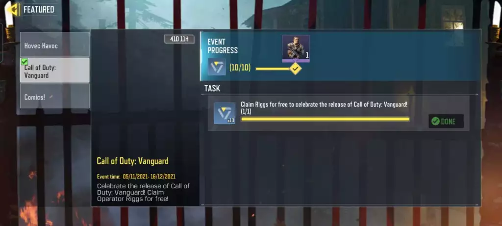COD Mobile: How to get free Riggs operator in COD Vanguard event