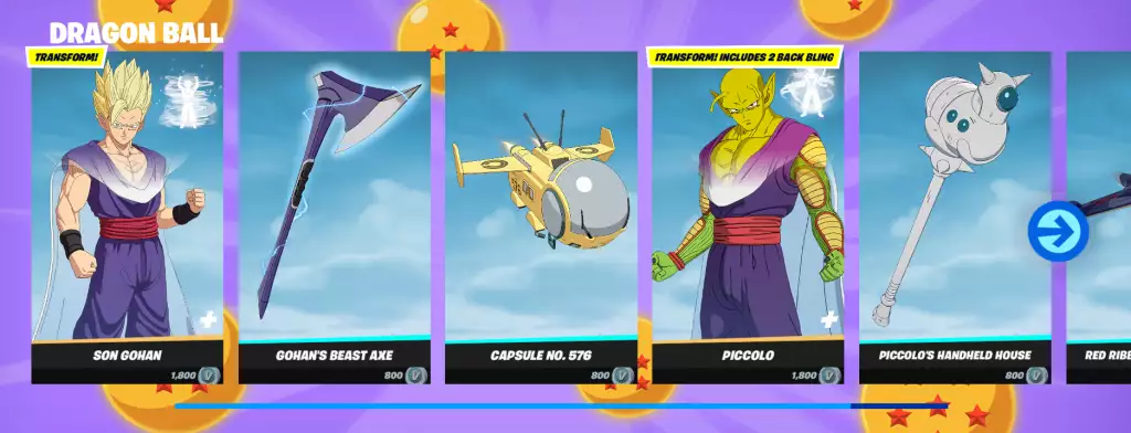 Dragon Ball in Fortnite Item Shop Today. 