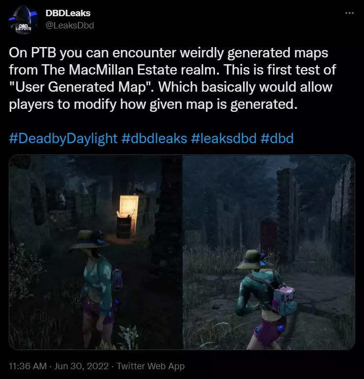 DBDLeaks user generated Dead by Daylight maps