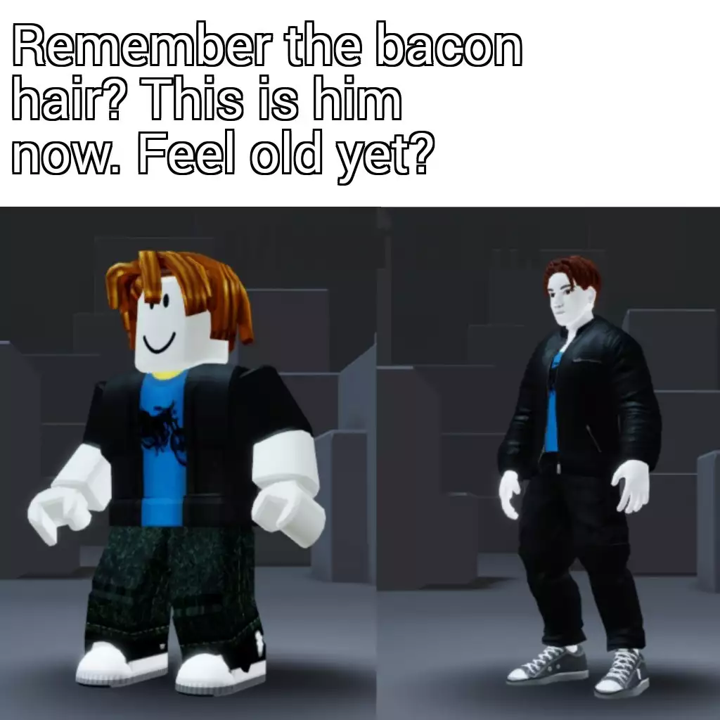 Bacon Evolution funny Roblox meme