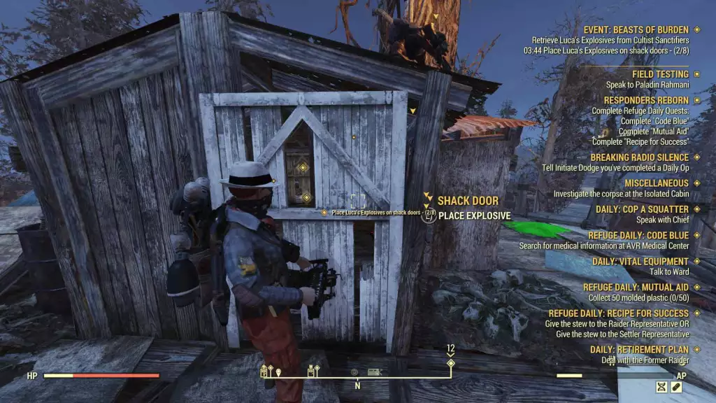 Fallout 76 Place Explosives Beast of the Burden