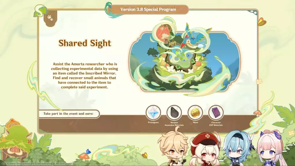 Shared Sight event in Genshin Impat 3.8 update. (Picture: HoYoverse)