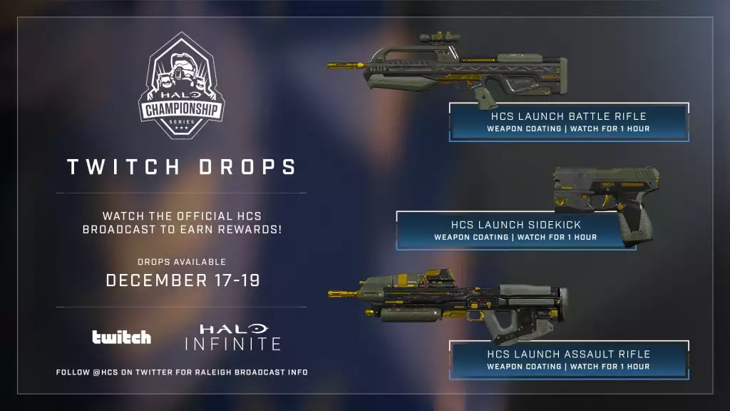 Halo Infinite HCS Twitch Drops - How to unlock launch weapon skins