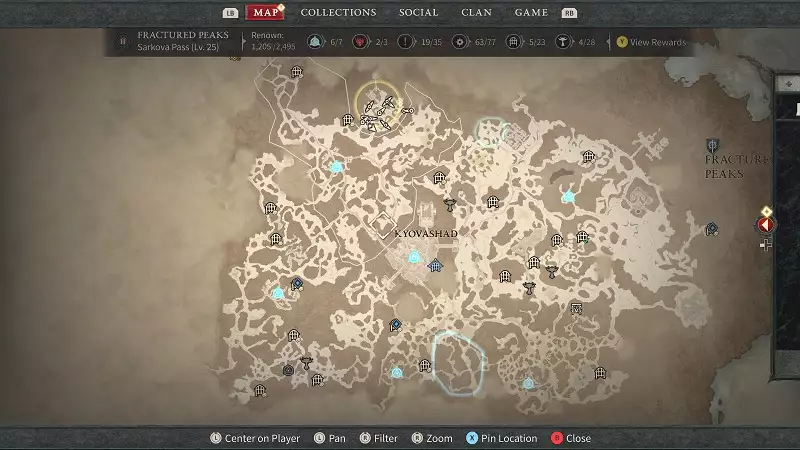 Fractured peaks map full diablo 4 all dungeons locations